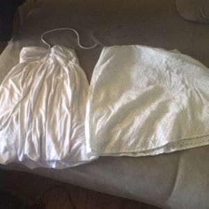 Strapless top and skirt set